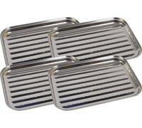 4x Acier inoxydable Plateau de cuisson 35x24cm BBQ Accessoires de cuisson Poêle Bac à légumes Panier de cuisson