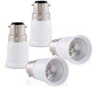 4x adaptateur de douille - Convertisseur douilles B22 vers E27 - Adaptateur de support de lampe culot baïonnette pour ampoule LED