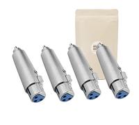 4X Adaptateur XLR Femelle 3 Pins vers RCA Male Mono Tout Metal Audio HiFi avec verouillage