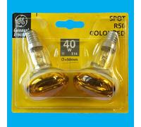 4X Ampoule Rétro Éclairante Incandescente R50 Couleur Jaune SES E14 40W