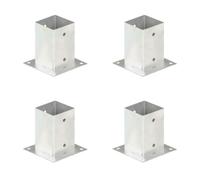4x Ancres de Poteau Métal Galvanisé 121 mm Base Support Ancrage Clôture vidaXL
