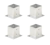 4x Ancres de Poteau Métal Galvanisé 121 mm Base Support Ancrage Clôture vidaXL