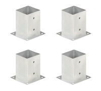 4x Ancres de Poteau Métal Galvanisé 121 mm Base Support Ancrage Clôture vidaXL