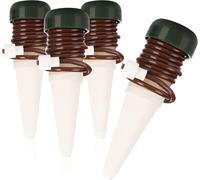 4x arrosage automatique pour plantes d'intérieur - distributeur d'eau pour plantes - cônes d'argile pour arroser les fleurs - hydrospikes (04 pièces - motif fleur)