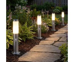 4x Außenstehlampe Jardin Éclairage Allée Chemin Détecteur de Mouvement D H 45 CM