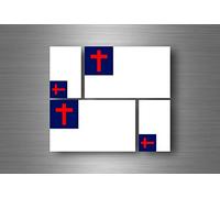 4x autocollant sticker voiture vinyl adhesif drapeau chretien usa etats unis