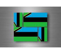 4x Autocollant Sticker Voiture Vinyl Adhesif Drapeau Zanzibar Tanzanie