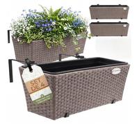 Casaria 4X Bac à Fleurs 11 litres Support de Montage intérieur extérieur jardinière Pot de Fleurs décoration Balcon terrasse crème