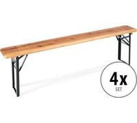 4x Banc Bois Pliant Léger Camping Jardin Extérieur Balcon Terrasse Patio 170cm