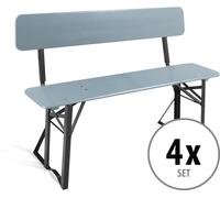 4x Banc de Bois Pliant Léger Camping Jardin Extérieur Balcon Terrasse Patio Gris