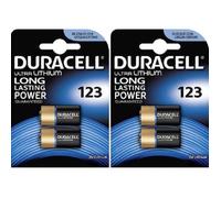 4x Batterie 123 Duracell 3V Ultra Lithium - DL123A/EL123A/CR123A/CR17345 Blister
