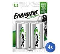 4X Batterie Energizer Rechargeable 2 Pz