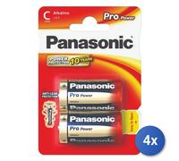 4x Batteries C Marque Panasonic Modèle LR14/C Alcaline