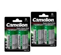 4x Batteries D R20 Camelion 1.5V Zinc-Carbone Super Heavy Duty