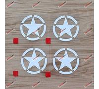 4X Blanc 5,1 cm Étoile Armée Seconde Guerre mondiale Autocollant Vinyle Voiture compatible avec Jeep Toyota Willys Style a