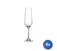 4X BOHEMIA 6 Flûtes Réserve BOHEMIA En Verre Sonore Transparent Cl. 20
