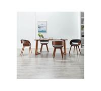 Chaises De Salle À Manger 4 Pcs Gris Bois Courbé Et Tissu - Vidaxl Gris