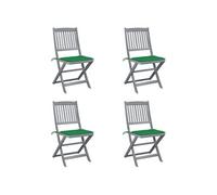 Vidaxl Chaises Pliables D'extérieur 4 Pcs Avec Coussins Bois D'acacia