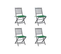 Vidaxl Chaises Pliables D'extérieur 4 Pcs Avec Coussins Bois D'acacia