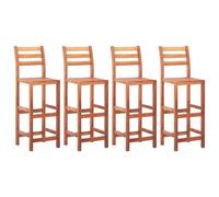 4x Bois d'Acacia Solide Chaises de Bar Tabouret Siège Bistrot Comptoir vidaXL