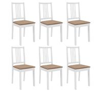 4x Bois Solide Chaises à Dîner avec Coussins Gris Salle à Manger vidaXL