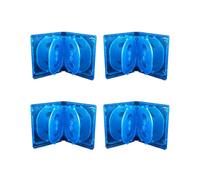 4X Boîte de Rangement pour CD, Paquet de 10 Pièces, Étui pour CD en Plastique Double Face, Étui pour CD de Voiture, Étui pour DVD Épais, Bleu