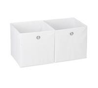 4x Boîtes de rangement, carrées en tissu, Cubique, 30x30x30 cm, blanc