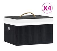4x Boîtes de Rangement en Bambou Coffre Organisateur Stockage Maison vidaXL