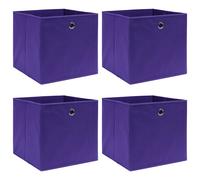 Boîtes de rangement 4 pcs Tissu intissé 28x28x28 cm Violet
