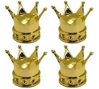 cyclingcolors 4X Bouchon de Valve Capuchon Forme Couronne Roi Reine Plastique Schrader Pneu vélo Moto Auto Voiture Quad Trottinette, Or