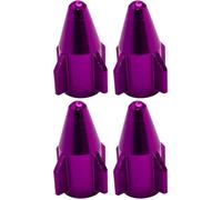 cyclingcolors 4X Bouchon de Valve Capuchon Forme fusée Rocket Aluminium Schrader Pneu vélo Moto Auto Voiture Quad Trottinette, Violet