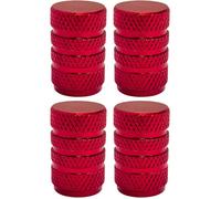 cyclingcolors 4X Bouchon de Valve Capuchon Forme métal Aluminium Schrader Pneu vélo Moto Auto Voiture Quad Trottinette, Rouge