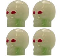 cyclingcolors 4X Bouchon de Valve Capuchon Forme tête os Skull Phosphorescent Lumineux Nuit Schrader Pneu vélo Moto Auto Voiture Quad Trottinette, Vert