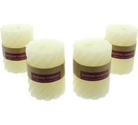 4x Bougie à tête ronde en cire crème Ø 7x10cm - Bougie spirale
