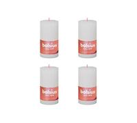 4x Bougies Pilier Rustiques 130x68 mm Blanc Nuageux Cierges sans Fumée