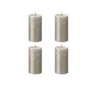 4x Bougies Pilier Rustiques 130x68 mm Champagne Cierges sans Fumée
