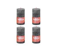 4x Bougies Pilier Rustiques 130x68 mm Gris Orageux Cierges sans Fumée