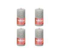 4x Bougies Pilier Rustiques 130x68 mm Gris Sableux Cierges sans Fumée