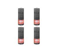4x Bougies Pilier Rustiques 190x68 mm Gris Orageux Cierges sans Fumée