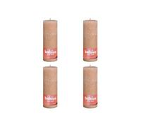 4x Bougies Pilier Rustiques 190x68 mm Rose Brumeux Cierges sans Fumée