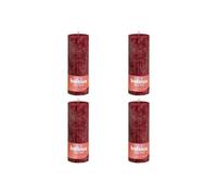 Bolsius Bougies pilier rustiques Lot de 4 19 x 7 cm Rouge foncé 85 h Non parfumées