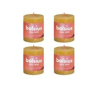 4x Bougies Pilier Rustiques 80x68 mm Jaune Nid d'Abeilles sans Fumée