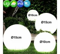 4x Boule Lumineuse de Jardin Lampe Ballon Solaire Ampoule à Enficher Blanc