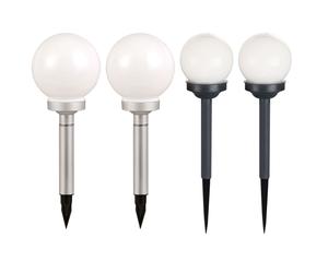 4x boules solaires à LED lumières chemin de jardin lit éclairage extérieur piquet prise lampes blanc