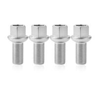 4x Boulons de Roue M14x1.5x27 mm Zingués en Acier Allié 40Cr, Boulons de Roue SW17 avec Siège à Rotule, Revêtement Antirouille A/G, Compatibles avec Jetta VW Golf/Bora/Sharan/Touran/Passat/Scirocco