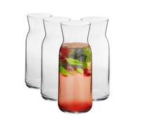 4x Brocca verre carafes Decanter carafes pour l'eau du vin Thé glacé 700ml clair