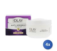 4X Bundle Olay Visage Tonifie & Raffermit 50 Ml. Crème Jour Fp15