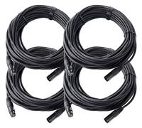 4x Cable Connecteur XLR Microphone DMX Instrument DJ PA Scene Set 3 Broches 20m