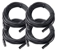 4x Cable Connecteur XLR Microphone DMX Instrument DJ PA Scene Set 3 Broches 20m