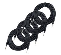 4x Cable Haut-Parleur Enceinte Guitare Electrique 6,3mm Jack DJ PA Set 10m Noir